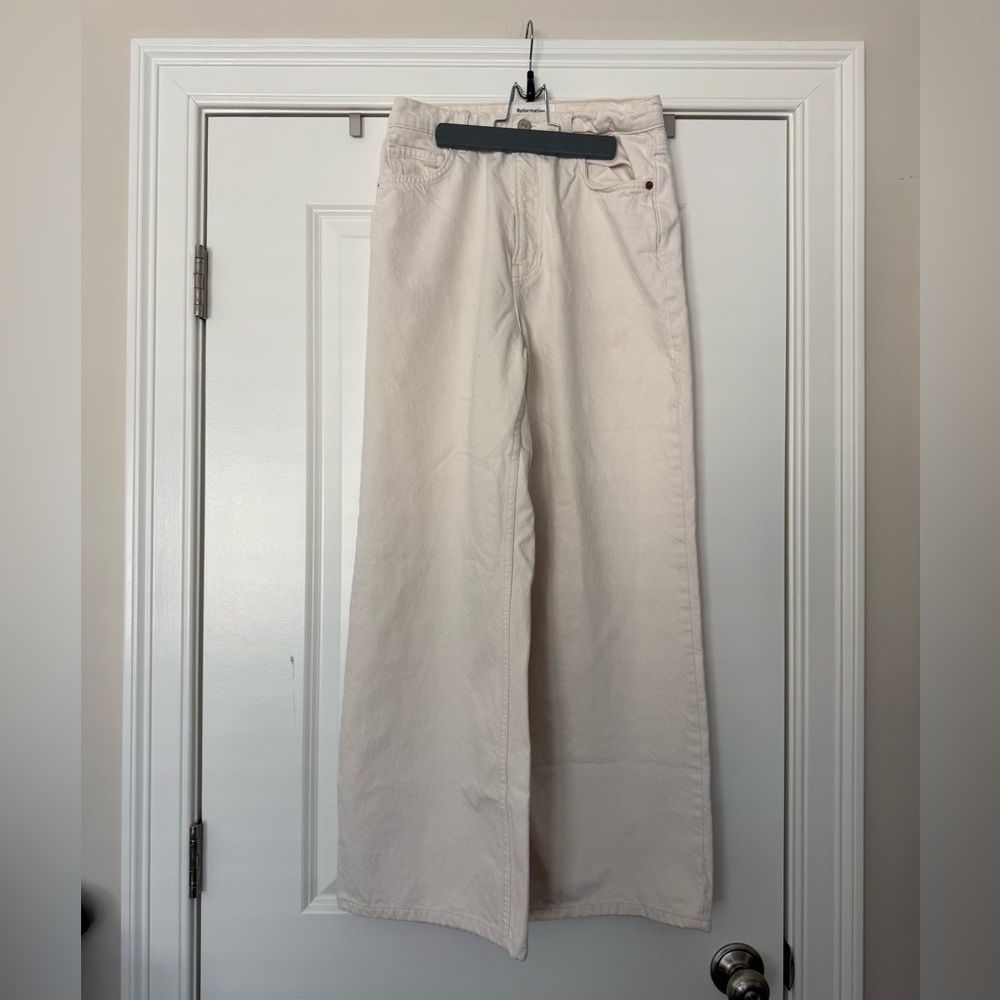 Reformation Cary High Rise Slouchy Wide Leg Jeans in Fior Di Latte (US 4/27) - Picture 3 of 6
